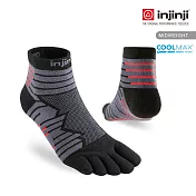 【injinji】Ultra Run終極系列五趾短襪 (碳黑) M 碳黑