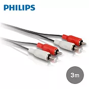 PHILIPS 飛利浦 3.0m 2RCA/2RCA立體音源線(紅白) SWA2523W/10
