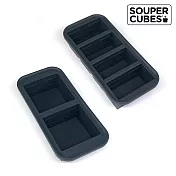 【Souper Cubes】多功能食品級矽膠保鮮盒_曜石灰2件組(2格+4格)