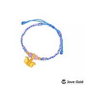Disney迪士尼系列金飾 立體黃金編織手鍊-小飛象款-藍粉