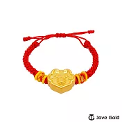 Disney迪士尼系列金飾 黃金編織手鍊平安鎖米妮款-紅色