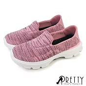 【Pretty】女 懶人鞋 健走鞋 休閒鞋 直套式 微寬楦 輕量 減壓避震 JP23 粉紅色