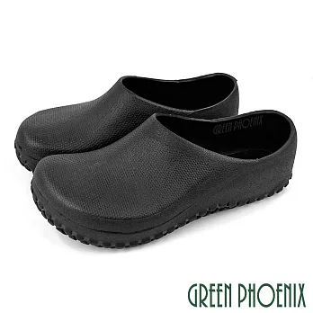 【GREEN PHOENIX】男 廚師鞋 工作鞋 護趾 輕量 防水 一體成型 台灣製 EU39 黑色