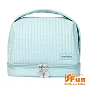【iSFun】奶油條紋＊防水盥洗化妝收納醫生手提包/ 藍
