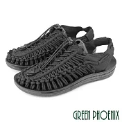【GREEN PHOENIX】男女 涼鞋 溯溪鞋 手工 編織 水陸 兩棲 戶外 EU40 黑色