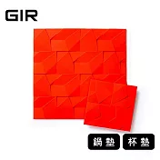 美國GIR頂級白金矽膠絕美鍋墊大+小二入組- 正紅色