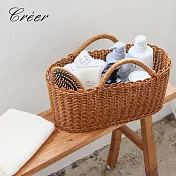 【Creer】可水洗手工編織收納籃L尺寸2入組(收納盒/置物籃/野餐籃)