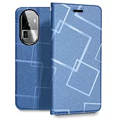 GENTEN for OPPO Reno10 Pro+ 極簡立方磁力手機皮套 藍色