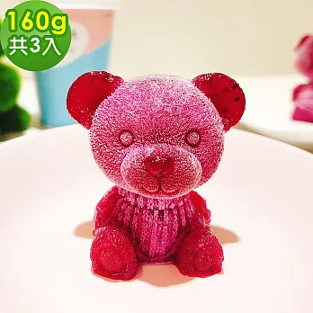 樂活e棧-療癒系蒟蒻冰晶凍-初吻熊x3入(全素 甜點 冰品 水果) D+7