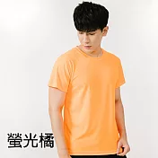 【男人幫】T6 短袖排汗T恤 布料柔軟 嚴選材質 素色簡約 大尺碼-螢光黃、螢光橘 XS 螢光橘