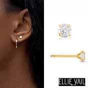 ELLIE VAIL 邁阿密防水珠寶 金色單鑽耳環 4mm明亮切割圓鑽耳環 Ariana Small
