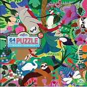 eeBoo 拼圖 - Sloth s at Play 64 Piece Puzzle-可愛樹懶 (64片)