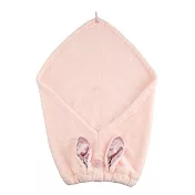 CB Japan 動物造型超細纖維擦頭包巾  緞帶粉兔