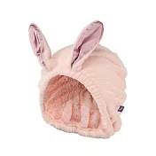 CB Japan 動物造型超細纖維乾髮帽  緞帶粉兔