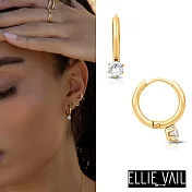 ELLIE VAIL 邁阿密防水珠寶 金色單鑽X經典小圓耳環 Malika Mini Hoop