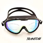 TRANSTAR 大眼罩泳鏡 抗UV防霧純矽膠(一體成形) 黑色
