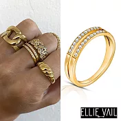 ELLIE VAIL 邁阿密防水珠寶 金色簡約雙排鑽戒指 Layne Double 5