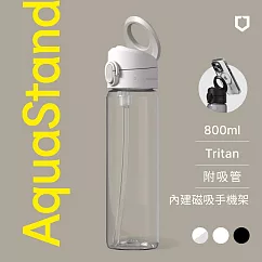 犀牛盾 AquaStand磁吸水壺 ─ Tritan輕量瓶 800ml (附吸管)MagSafe兼容支架運動水壺 ─ 透明色
