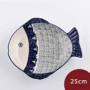 波蘭陶 乘風悠遊系列 魚形深盤 25cm 波蘭手工製