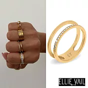 ELLIE VAIL 邁阿密防水珠寶 金色鑲鑽 簡約雙層戒指 Tarryn Double 6