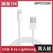 【超值二入組】iBRIDGE USB to Lightning 1M 傳輸充電線