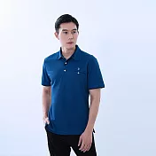 【遊遍天下】男款抗UV防曬吸濕排汗速乾機能POLO衫(GS1037) XL 緹花鈷藍