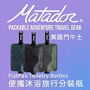 【Matador 鬥牛士】FlatPak Toiletry Bottle 便攜沐浴旅行分裝瓶-3色組