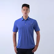 【遊遍天下】男款抗UV防曬吸濕排汗速乾機能POLO衫 (GS1037) M 藍色