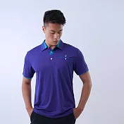 【遊遍天下】男款抗UV防曬吸濕排汗速乾機能POLO衫 (GS1037) M 藍紫