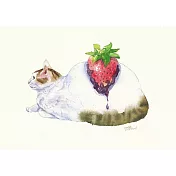 【玲廊滿藝】詞不DA藝-草莓貓大福18.6x27cm