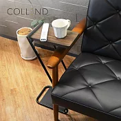 【日本COLLEND】IRON 實木鋼製Z型邊桌(高60cm)- 深棕