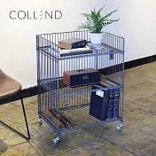 【日本COLLEND】WIRE 鋼製寬型雙層置物架(附輪)-DIY