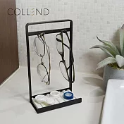 【日本COLLEND】鋼製飾品/眼鏡收納掛架(附珪藻土墊)- 摩登黑