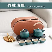 【CAMPING BOX】日式大河風流水隨行旅行茶具套組 (露營茶具組 交換禮物)  竹林清風