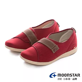 MOONSTAR Pastel 輕量寬楦安全介護鞋 JP25 紅