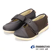 MOONSTAR Pastel 輕量安全易穿脫介護鞋 JP25 咖啡