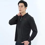 【遊遍天下】MIT台灣製男款環保紗抗UV吸濕排汗機能長袖POLO衫 (GL1022) 深灰 L 深灰