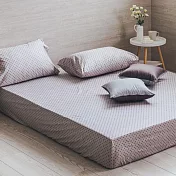 【麗塔寢飾】40支紗精梳棉 雙人加大床包枕套三件組 幾何圓點 灰色