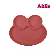 abiie 蛙式三餐-吸盤式矽膠餐盤 玫瑰荔枝