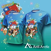 【Anti-Arctic】|台灣意象-煙火-短袖T恤-大人-男女同款- XS 藍綠