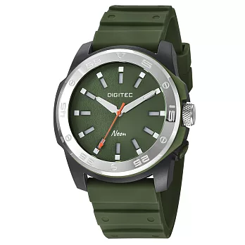DIGITEC 數碼科技 DN-5181T 霓虹繽紛顏色穿搭三針手錶 陸軍綠