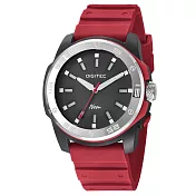 DIGITEC 數碼科技 DN-5181T 霓虹繽紛顏色穿搭三針手錶 閃耀紅