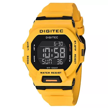 DIGITEC 數碼科技 DG-5169T-8 繽紛色彩百搭電子錶-黃黑 黃黑色