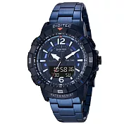 DIGITEC 數碼科技 DA-2131R 經典個性雙顯不銹鋼電子錶(防水) 尊貴藍