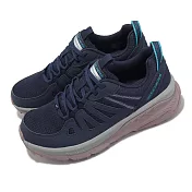 Skechers 慢跑鞋 Switch Back 女鞋 深藍 灰 緩衝 記憶鞋墊 柔軟 透氣 運動鞋 180162NVY