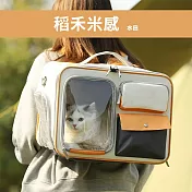 【DIVA】日式高質感大容量貓狗外出背包 (寵物外出包 貓包外出貓咪背包 便攜貓咪背包)  稻禾米感