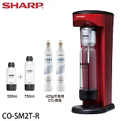 SHARP 夏普 Soda Presso氣泡水機 2水瓶+2氣瓶-番茄紅 CO-SM2T-R