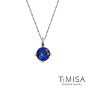 【TiMISA】永恆之心(7色可選) 純鈦(極細鎖骨)項鍊(B)  寶藍色