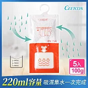 【日本CEETOON】大容量集水防潮可掛式除濕袋/除濕包(100g)_5入組