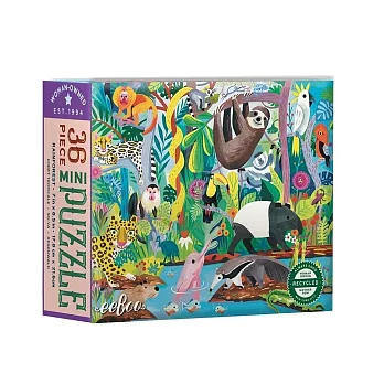 eeBoo 拼圖 - 36片迷你拼圖- 森林系列 - 雨林動物 Rainforest Mini Puzzle (36)